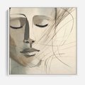 Obraz w ramie 50x50 - Tylko Zamknij Oczy - twarz kobiety, zamknięte oczy - rama biała