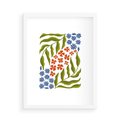 Plakat w ramie 50x70 - Splątane Granice - kwiaty, sztuka nowoczesna - rama biała