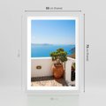 Plakat w ramie 50x70 - Santorini - oaza greckiej wyspy - Santorini, grecka - rama biała