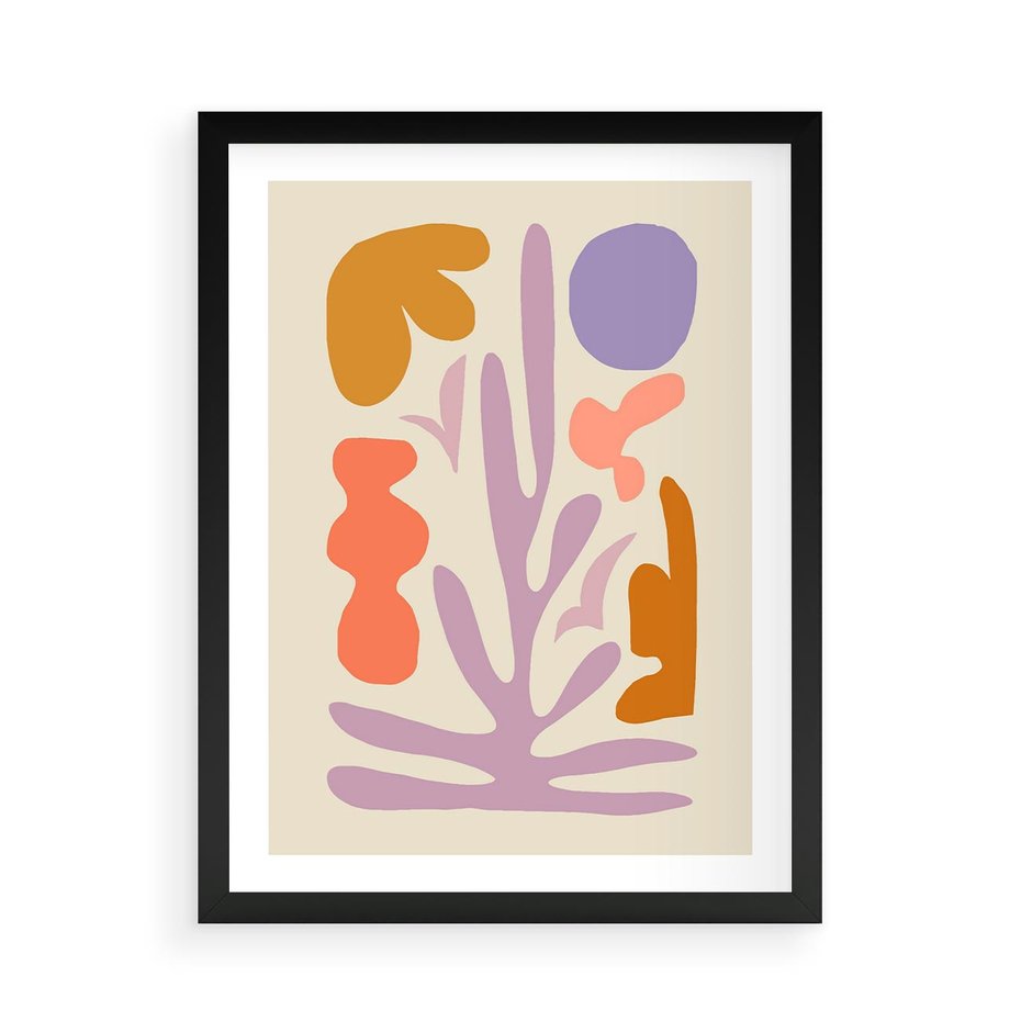 Plakat w ramie 50x70 - Przenikająca Harmonia - abstrakcyjny obraz, pastelowe kolory - rama czarna
