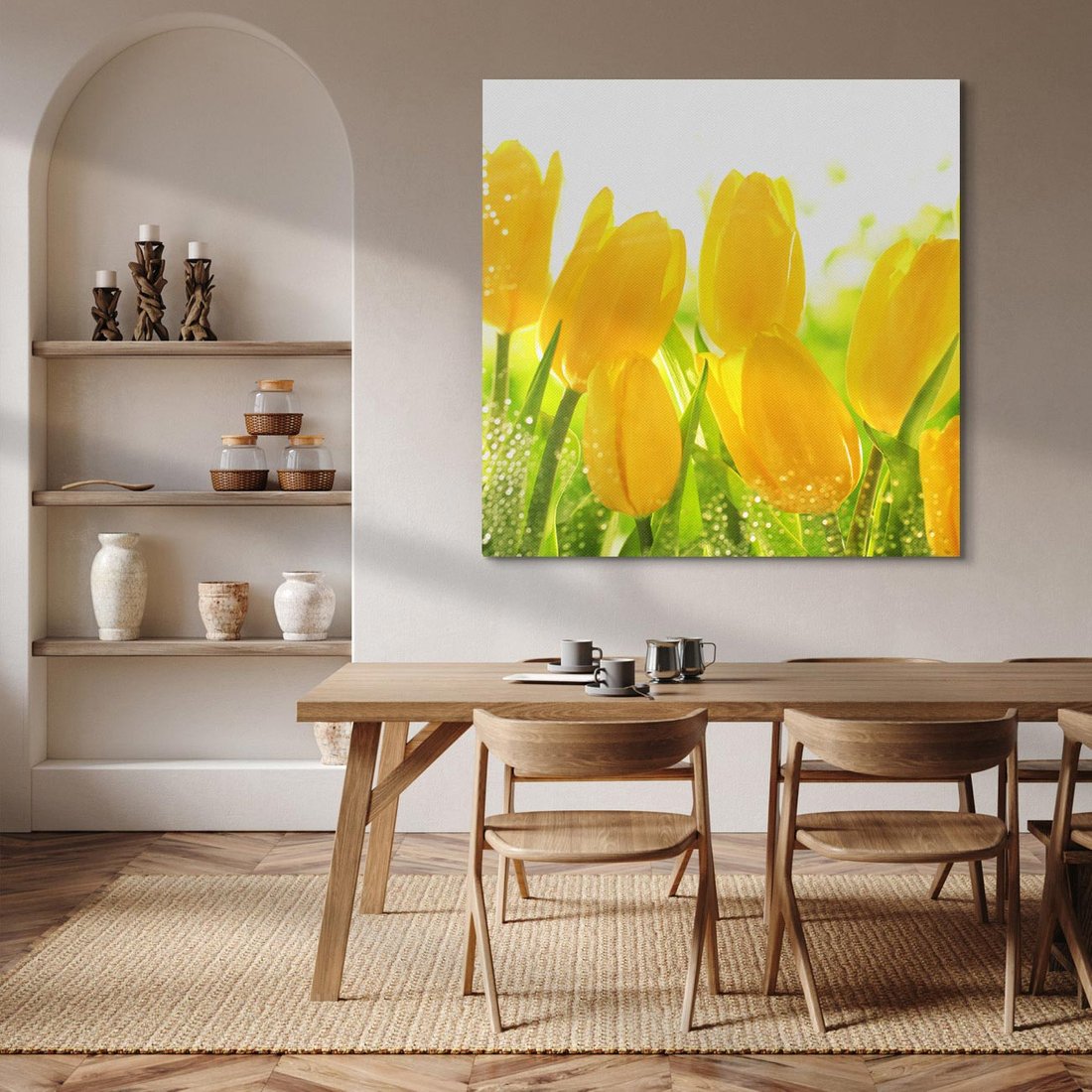 Obraz na płótnie 70x70 - Tulipany - szczyt kwiatowego piękna - tulipany, kwiaty