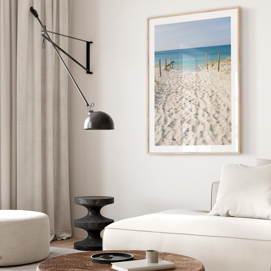 Plakat w ramie 30x40 - Harmonia plażowego morza - plaża, morze - rama drewno