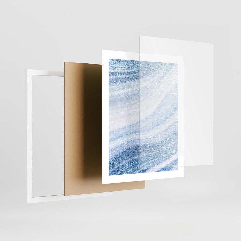 Plakat w ramie 40x50 - Abstrakcyjna akwarela - abstrakcja, akwarela - rama biała