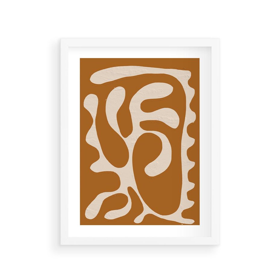 Plakat w ramie 30x40 - Wnętrza Akwarelowej Wyobraźni - abstrakcyjny obraz, plakat - rama biała