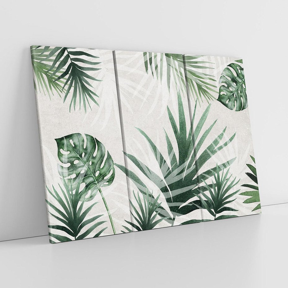 Obraz na płótnie 120x80 - Tropikalne Akwarele - tropikalne liście, akwarela
