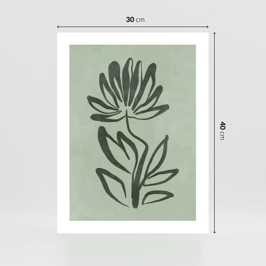 Plakat bez ramy 30x40 - Zieleń Wyjątkowego Ukojenia - zielona abstrakcja, zgaszona zieleń