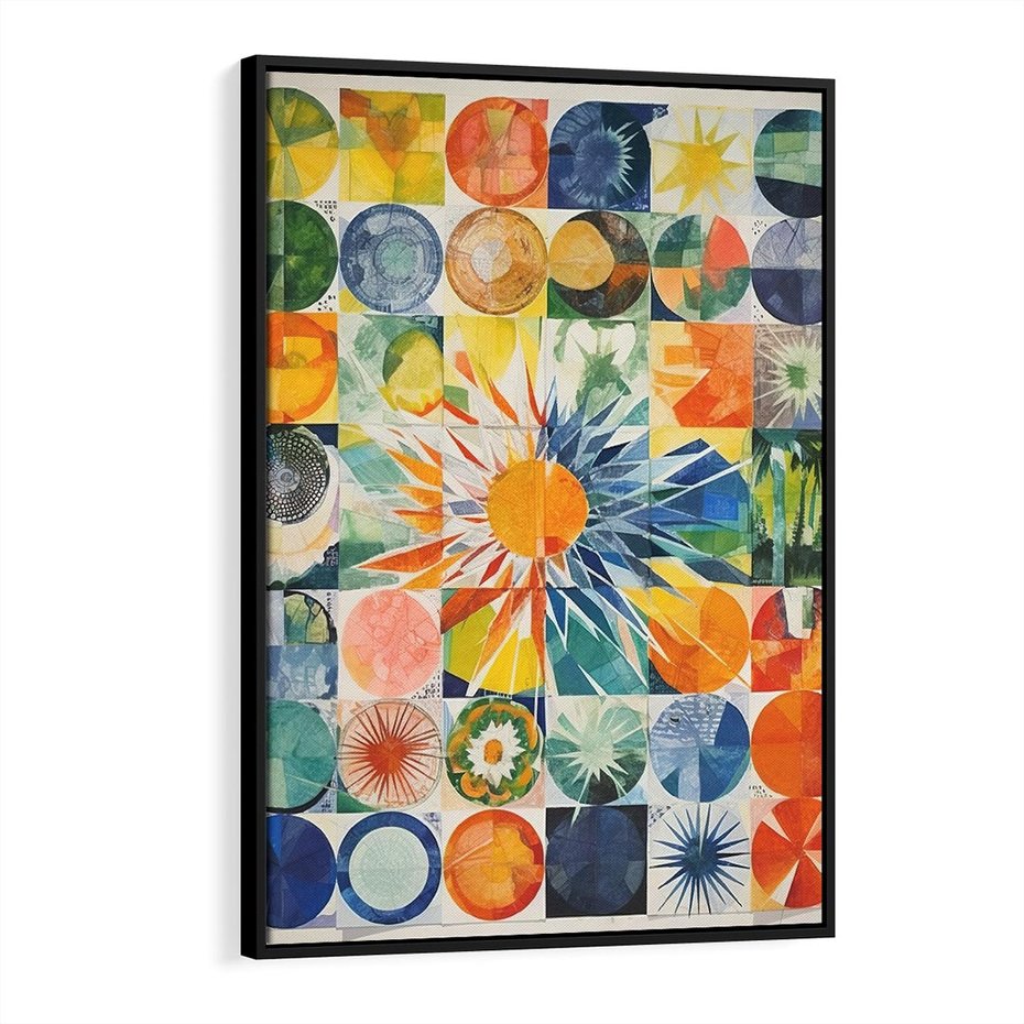 Obraz w ramie 70x100 - Rozkwitające Wzory Abstrakcji - abstrakcyjny obraz, mnogość kolorów - rama czarna