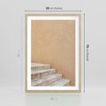 Plakat w ramie 50x70 - Schod w Beżu - schody, minimalizm - rama drewno