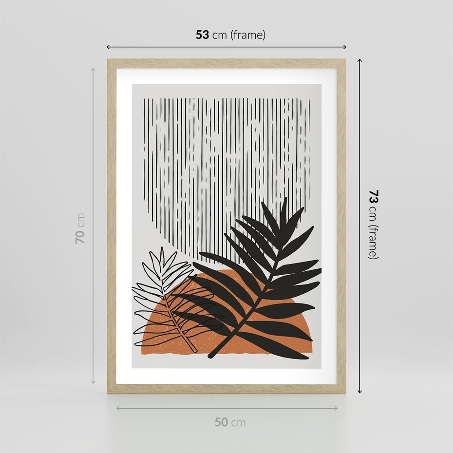 Plakat w ramie 50x70 - Sztuka Połączona - nowoczesna sztuka, modern - rama drewno