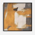 Obraz w ramie 50x50 - Złote Maźnięcia Pędzla - złota abstrakcja, plamy - rama czarna