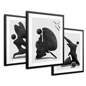Zestaw obrazy w ramie 50x70 galeria - Nowoczesne, minimalistyczne, grafiki - rama czarna