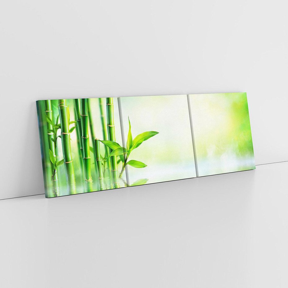 Obraz na płótnie 90x30 - Bambusowy relaks w SPA - bambus, SPA