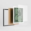 Plakat w ramie 40x50 - Kształty Zieleni - abstrakcyjny kształt, zielony plakat - rama czarna