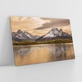 Obraz na płótnie 100x70 - Harmonia natury - góry, jezioro