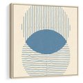 Obraz w ramie 80x80 - Wnętrza Refleksji - geometryczne kształty, koła - rama drewno