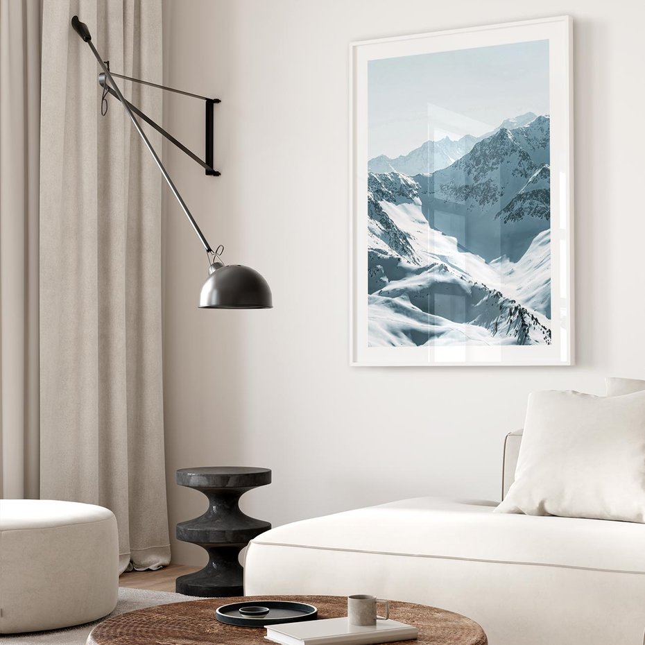 Plakat bez ramy 30x40 - Surowość Gór - górskie szczyty, śnieg