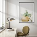 Plakat bez ramy 30x40 - Eukaliptusowa Świeżość - eukaliptus, liście w koszu z wikliny