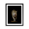 Plakat w ramie 40x50 - Elegancja lamparta - lampart, pantera - rama czarna