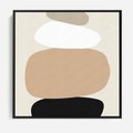 Obraz w ramie 50x50 - Zgeometryzowane Kształty - modernistyczny plakat, obłe kształty - rama czarna