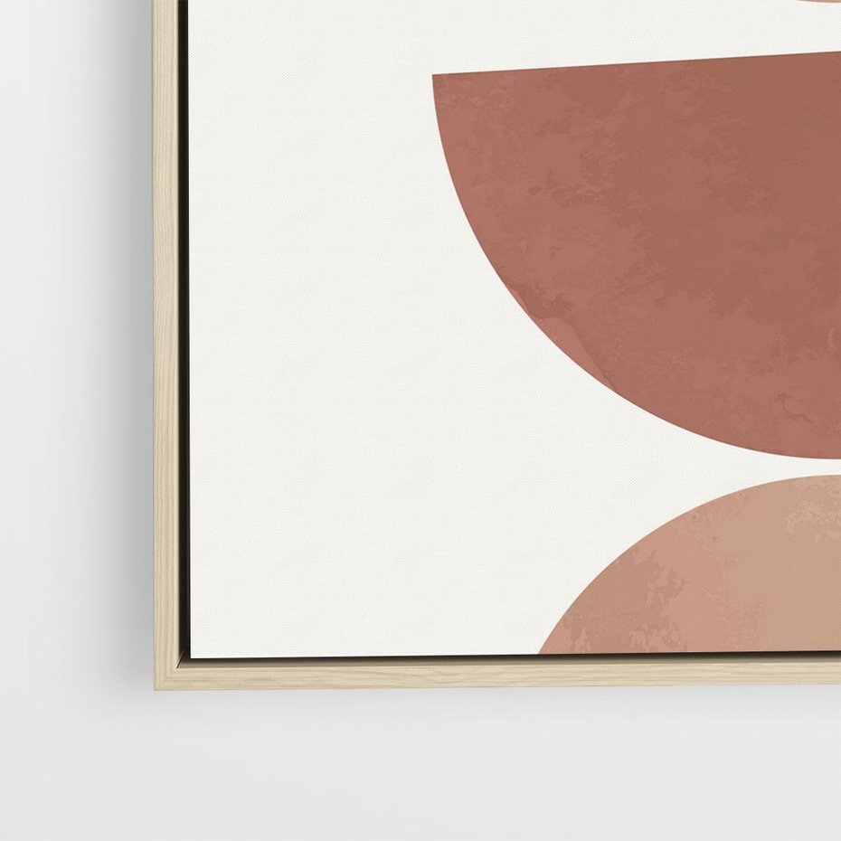 Obraz w ramie 50x50 - Abstrakcyjne Widzenia - abstrakcyjne geometryczne kształty, odcienie brązu i beżu - rama drewno