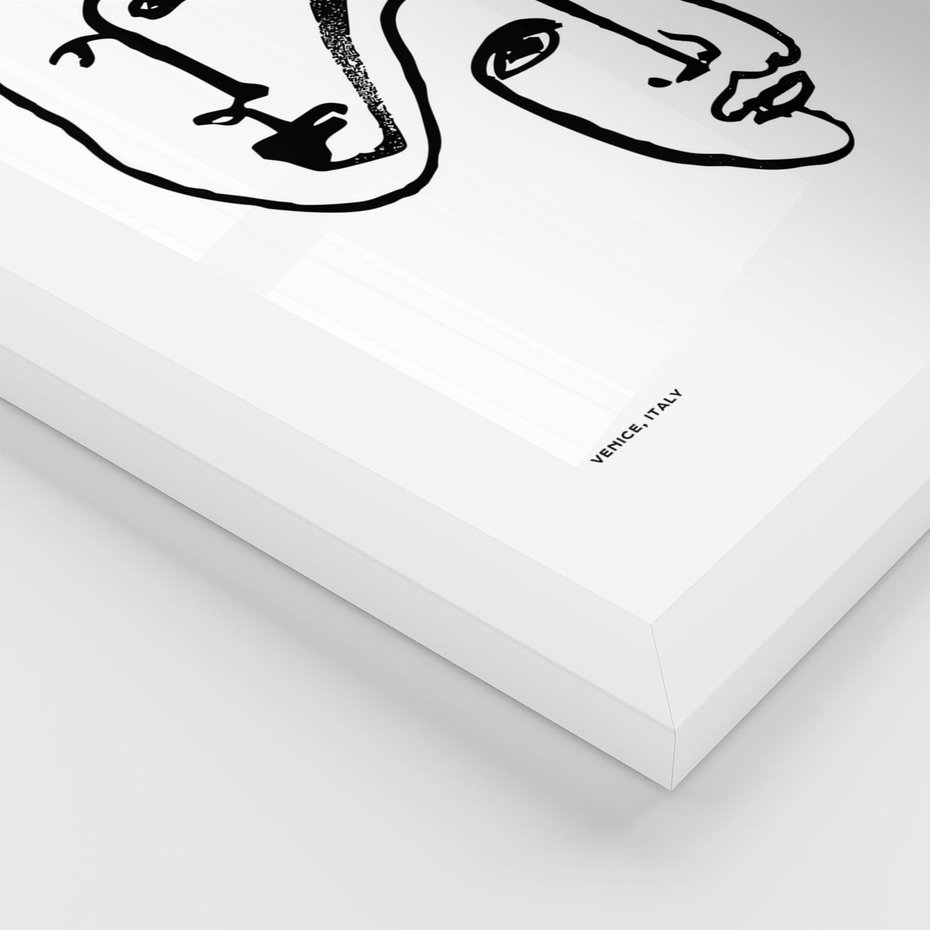 Plakat w ramie 50x70 - Rozbijające Granice Boho - boho sztuka, twarze - rama biała