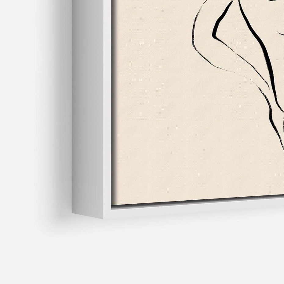 Obraz w ramie 100x70 - Piękno w Minimalizmie - abstrakcyjny rysunek, minimalistyczna kreska - rama biała