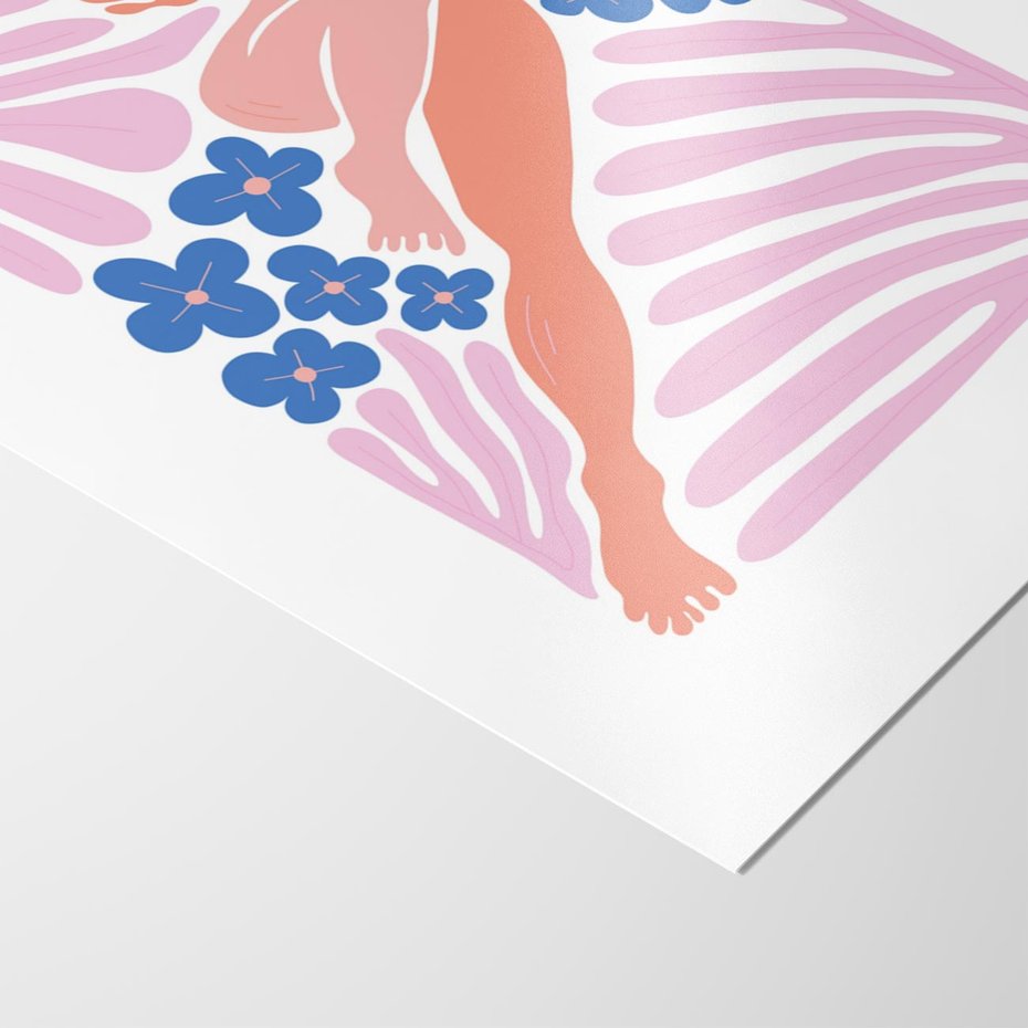 Plakat bez ramy 21x30 - Opowieść Ognistych Rytów - nowoczesny kobiecy akt, graficzne kształty