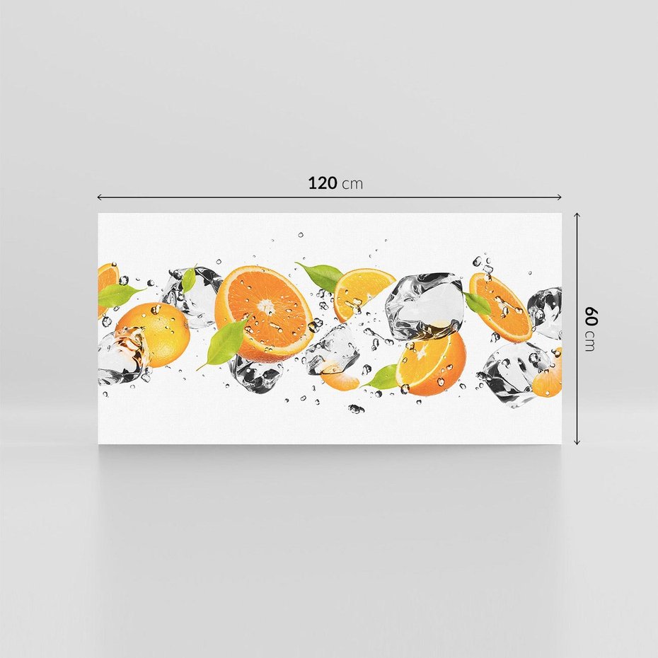 Obraz na płótnie 120x60 - Słoneczne pomarańcze z wodą - pomarańcze, woda
