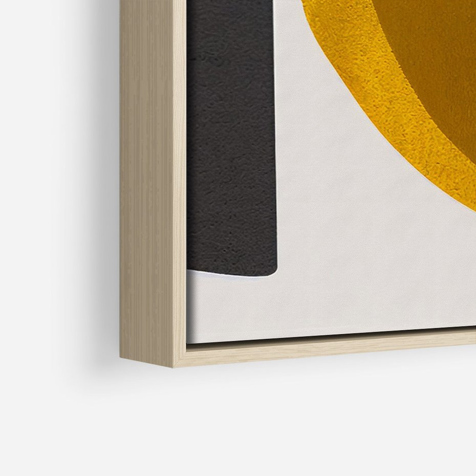 Obraz w ramie 50x70 - Tajemnice sztuki odkryte - geometryczne półkola, kształty - rama drewno