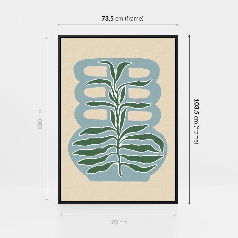 Obraz w ramie 70x100 - Wewnętrzne Spektrum - boho styl, wazon - rama czarna