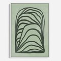 Obraz w ramie 70x100 - Zielonkawy Uścisk Natury - abstrakcyjny zielony motyw, skandynawski design - rama biała
