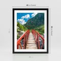 Plakat w ramie 40x50 - Most do przygody - góry, most - rama czarna