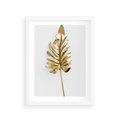 Plakat w ramie 30x40 - Ponadczasowy Urok - złote, liście - rama biała
