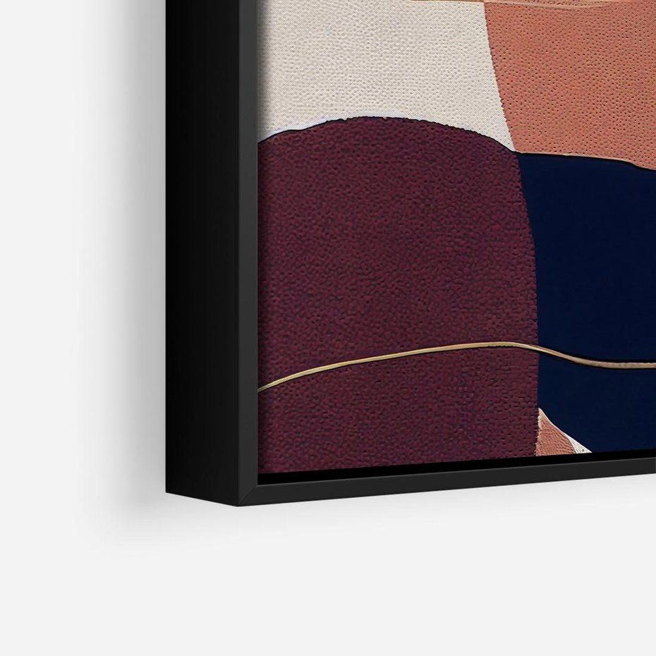 Obraz w ramie 50x50 - Abstrakt Marsala - nieregularne plamy, kształty - rama czarna