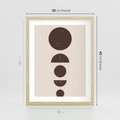 Plakat w ramie 30x40 - Migocące Granice - mid century styl, nowoczesna grafika - rama drewno