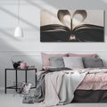Obraz na płótnie 120x60 - Książka - Serce Retro - ksizka, serce