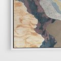 Obraz w ramie 70x50 - Melancholijne oddechy pędzla - abstrakcyjne formy, zgaszone kolory - rama biała