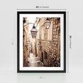 Plakat w ramie 40x50 - mistyczna podróż - uliczka, perspektywa - rama czarna