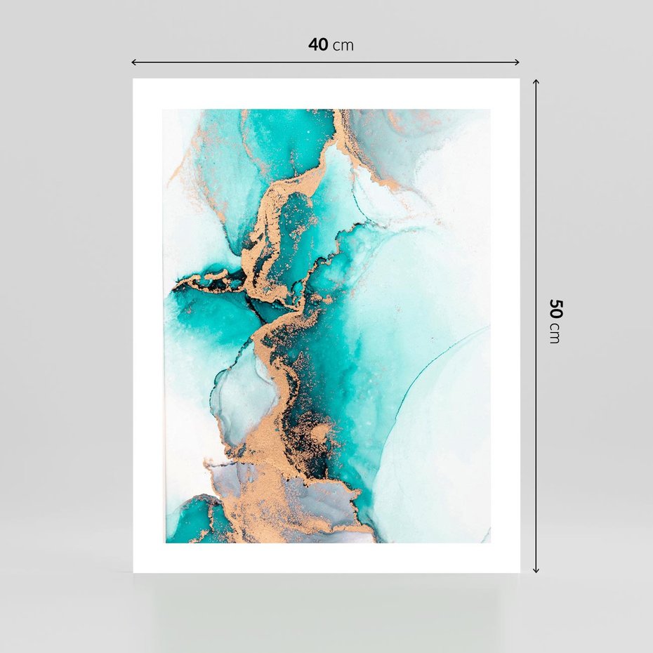 Plakat bez ramy 40x50 - Elegancja i Subtelność - marmur, złoto