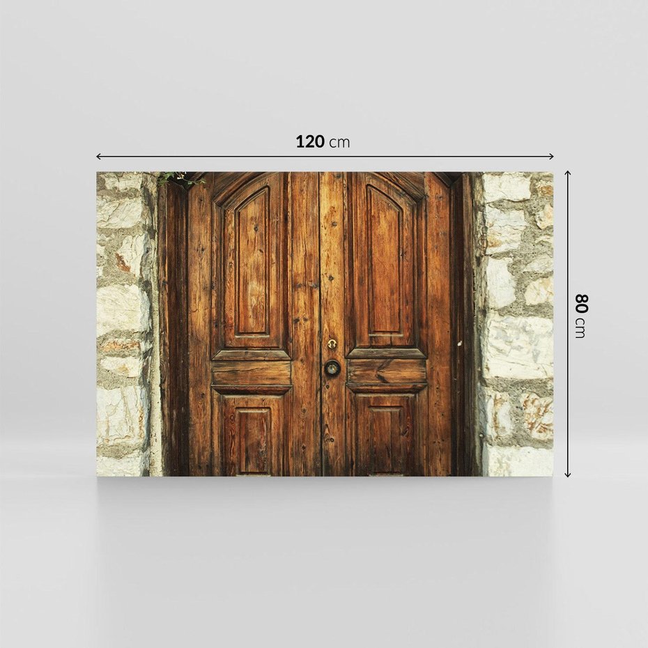 Obraz na płótnie 120x80 - Tajemnicze stare drzwi - stare, drzwi