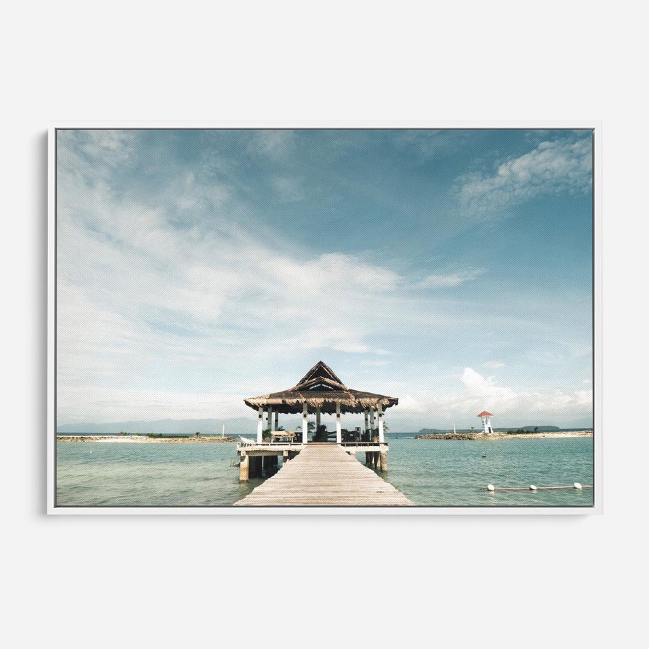 Obraz w ramie 120x80 - Magia Morza i Piękno Plaży - Hawaje, morze - rama biała