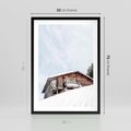 Plakat w ramie 50x70 - Spokój Górskiej Zimy - chatka w górach, domek górski - rama czarna