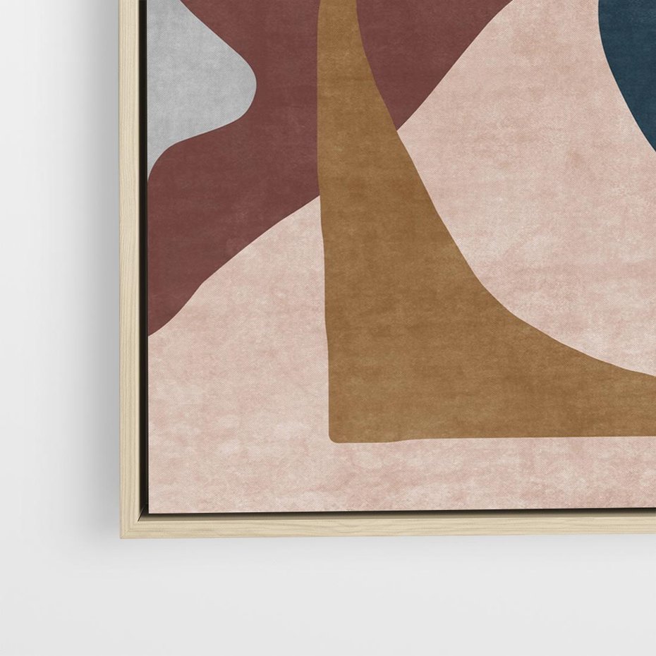 Obraz w ramie 50x50 - Opowieść szepczących pędzli - abstrakcyjne plamy, kształty - rama drewno