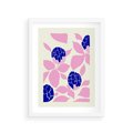 Plakat w ramie 30x40 - Impresje deszczu - nowoczesna kompozycja, kwiaty - rama biała