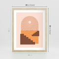 Plakat w ramie 40x50 - Słoneczne Inspiracje w Stylu Boho - boho grafika, słońce - rama drewno