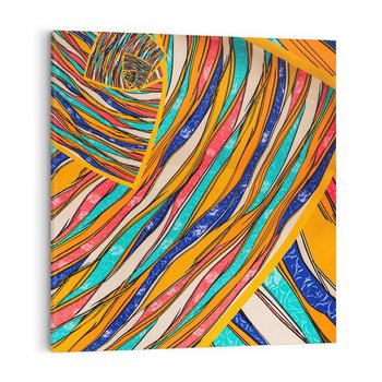 Obraz na płótnie 40x40 - Eksplozja Abstrakcyjnych Barw - abstrakcja