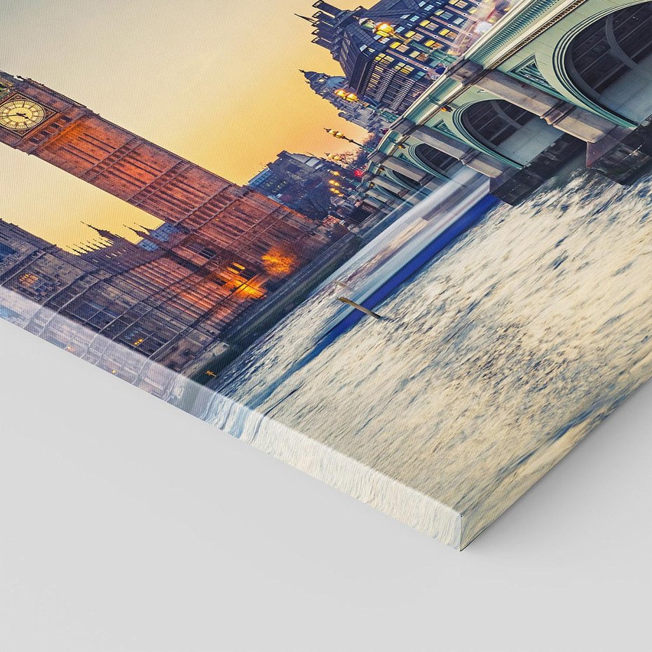 Obraz na płótnie 80x80 - Magiczny Londyn: Tamiza i Big Ben - Londyn, Tamiza