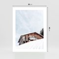 Plakat bez ramy 30x40 - Spokój Górskiej Zimy - chatka w górach, domek górski