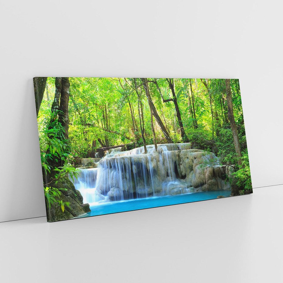 Obraz na płótnie 120x60 - Tajemniczy wodospad w tajskim lesie - Tajlandia, wodospad