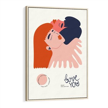 Obraz w ramie 70x100 - Rondo melancholii - para zakochanych, graficzny obraz - rama drewno